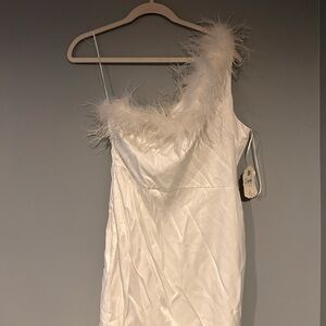 Altar'd State Cream Dress with Elegant Trim